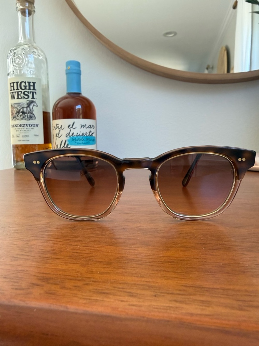 Garrett Leight Sunglasses: Mr. Leight, Hanalei - Topaz / 12K gold